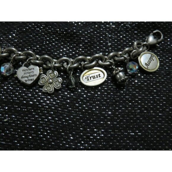 Brighton Signed Charm Bracelet Power of PinkBreast Cancer Awareness 8 inch